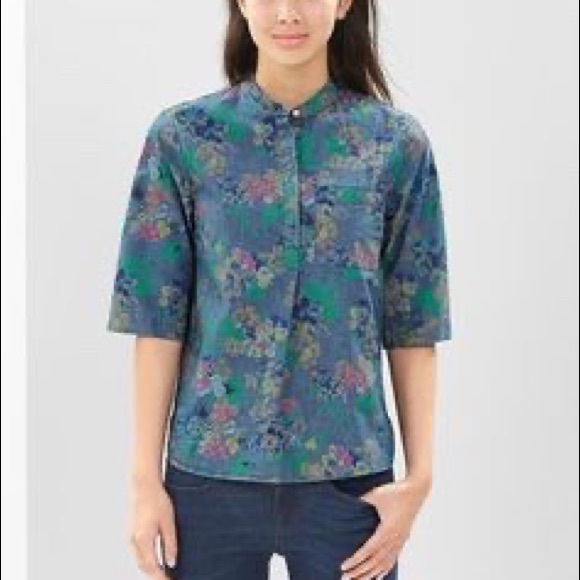Floral denim popover shirt - Picture 5 of 5